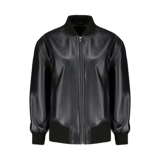 Mabel black oversized bomber jacket
