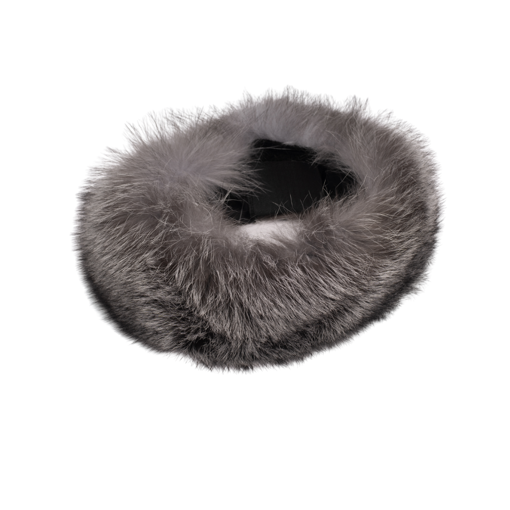 Silver fox fur headband