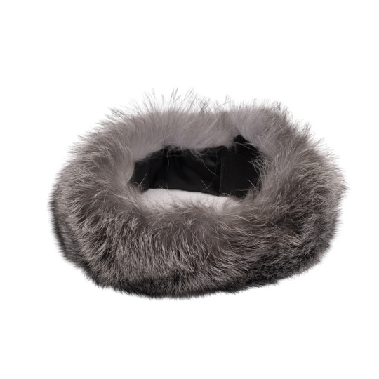 Silver fox fur headband