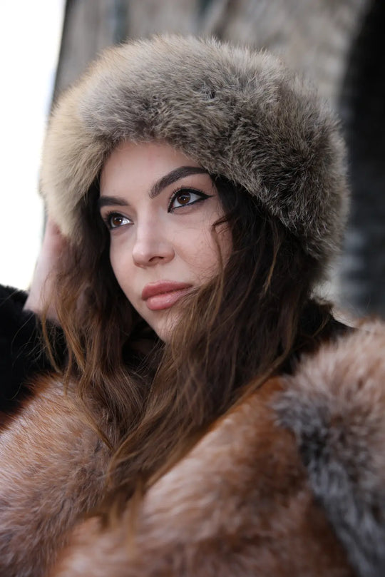 Natural fox fur headband