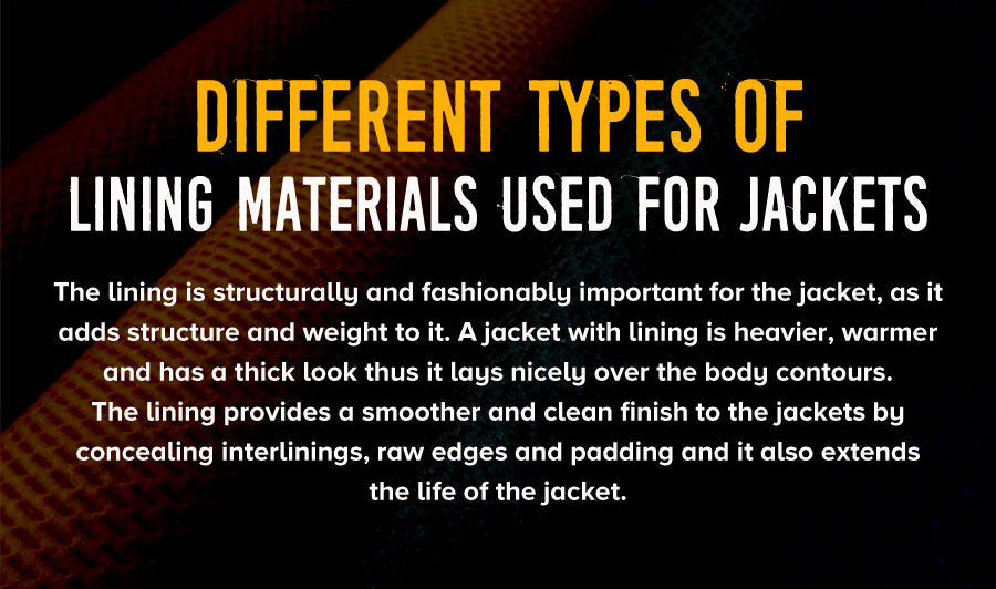 Different Types of Lining Materials Used For Jackets | Infographics