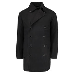 Elias black wool overcoat