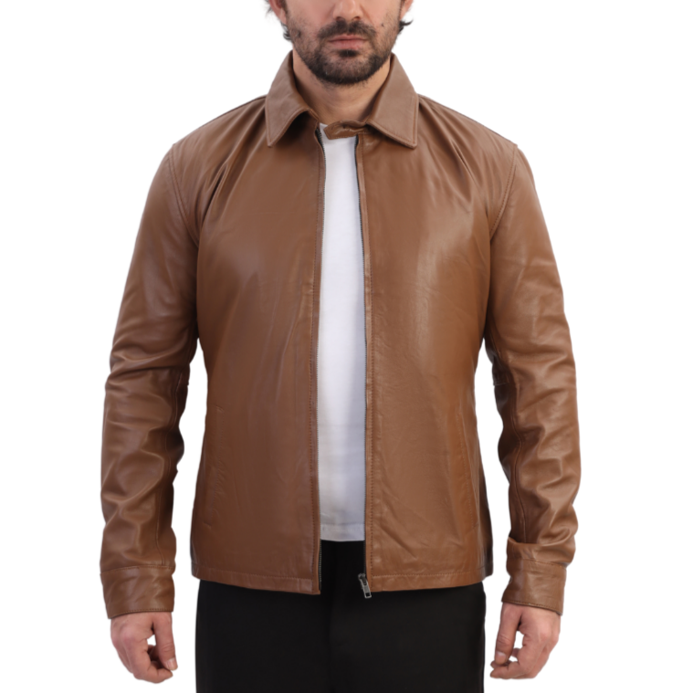 Pierre Brown Leather Jacket