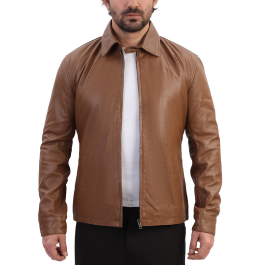Pierre Brown Leather Jacket