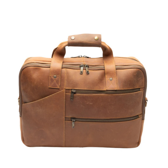Tan Leather Briefcase laptop Bag