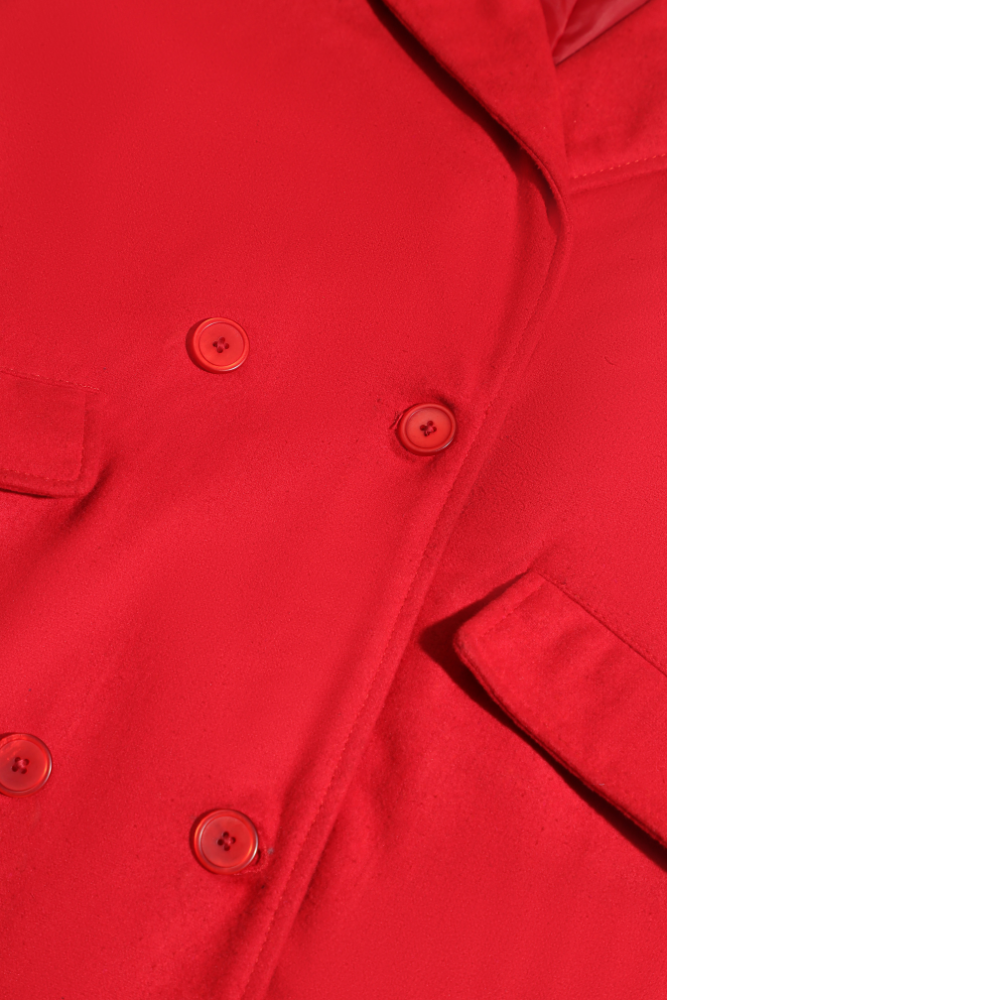 Isla red women's wool overcoat