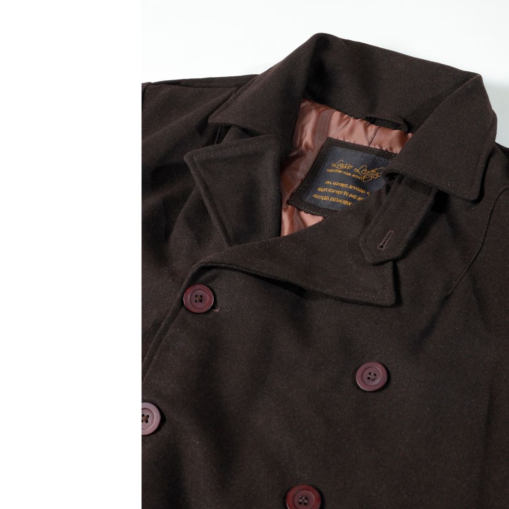 Adrian Brown wool trench coat