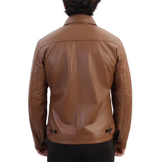 Pierre Brown Leather Jacket