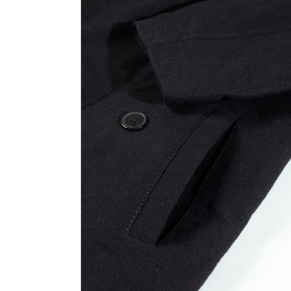 Elias black wool overcoat