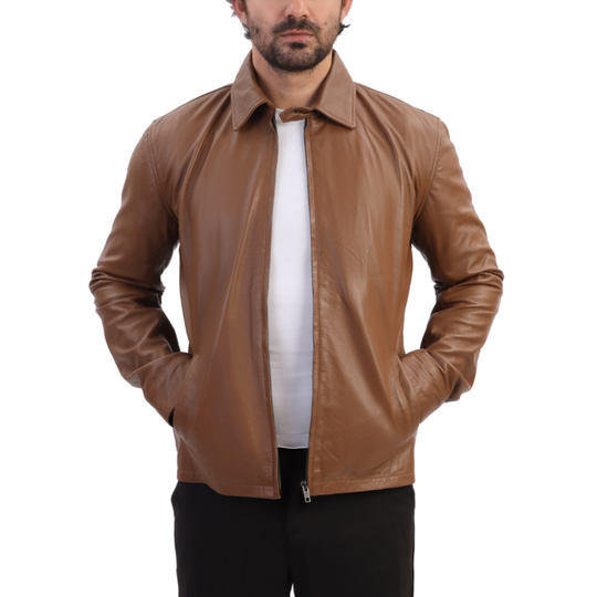Pierre Brown Leather Jacket