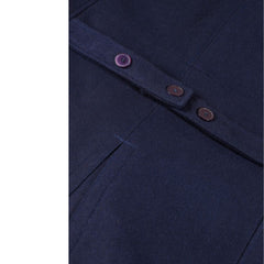 Lorenzo navy blue wool overcoat