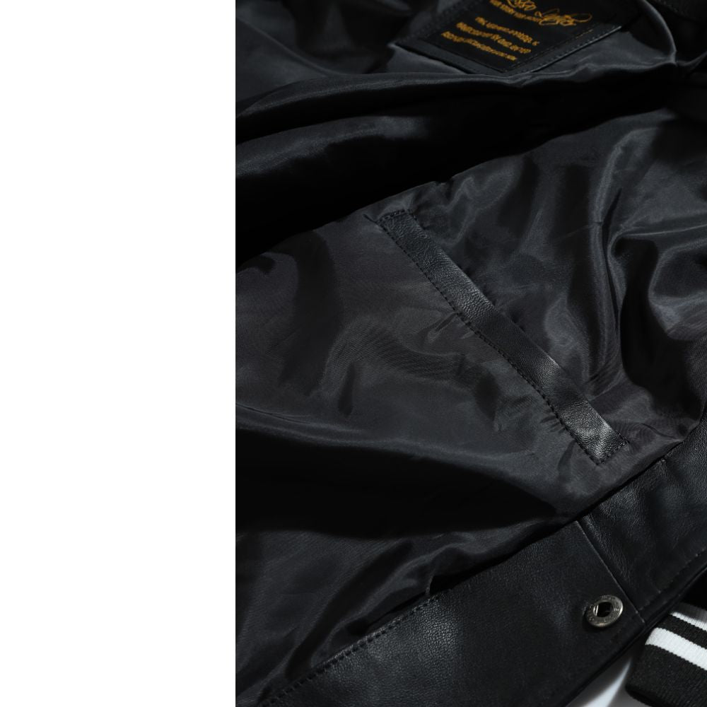 Ryder black varsity style leather jacket