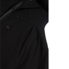 Kaia Black Long wool Trench coat
