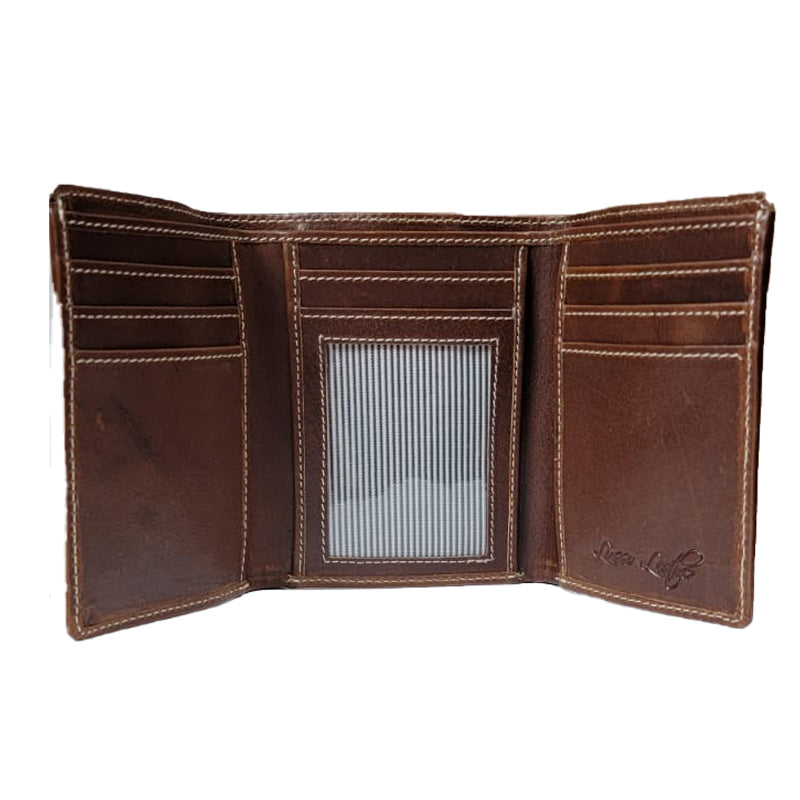 Brown Tri-fold Horsehide Leather wallet