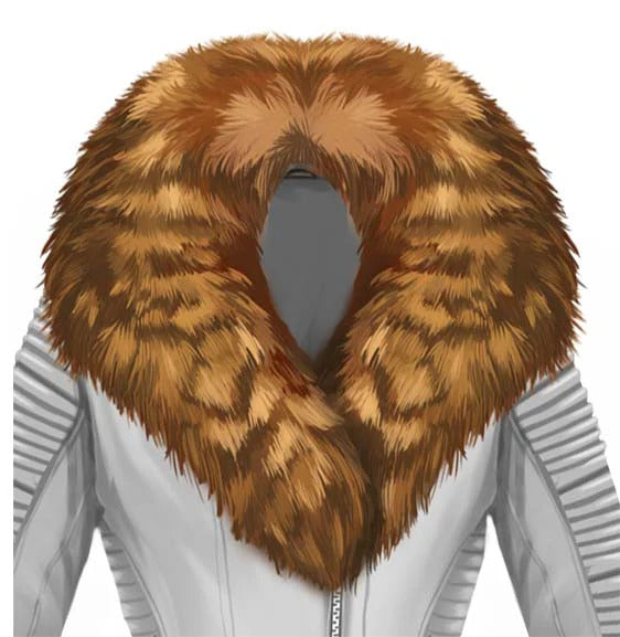 Large Fox Fur Shawl Collar Natural