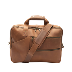 Tan Leather Briefcase laptop Bag