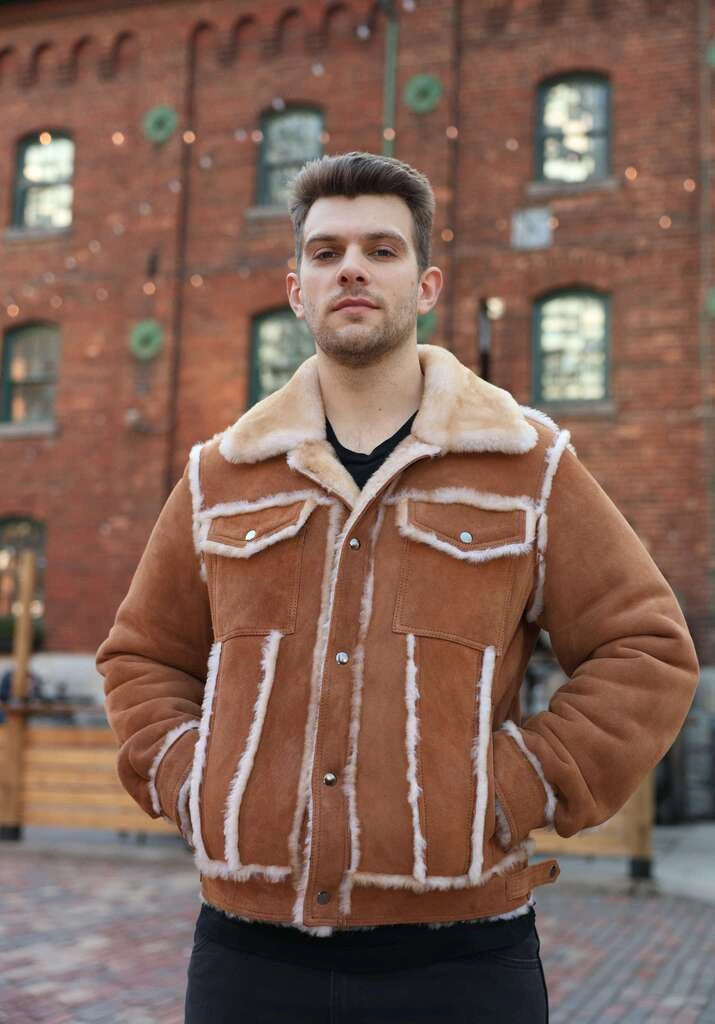 Stan's Tan Suede Shearling Trucker Jacket