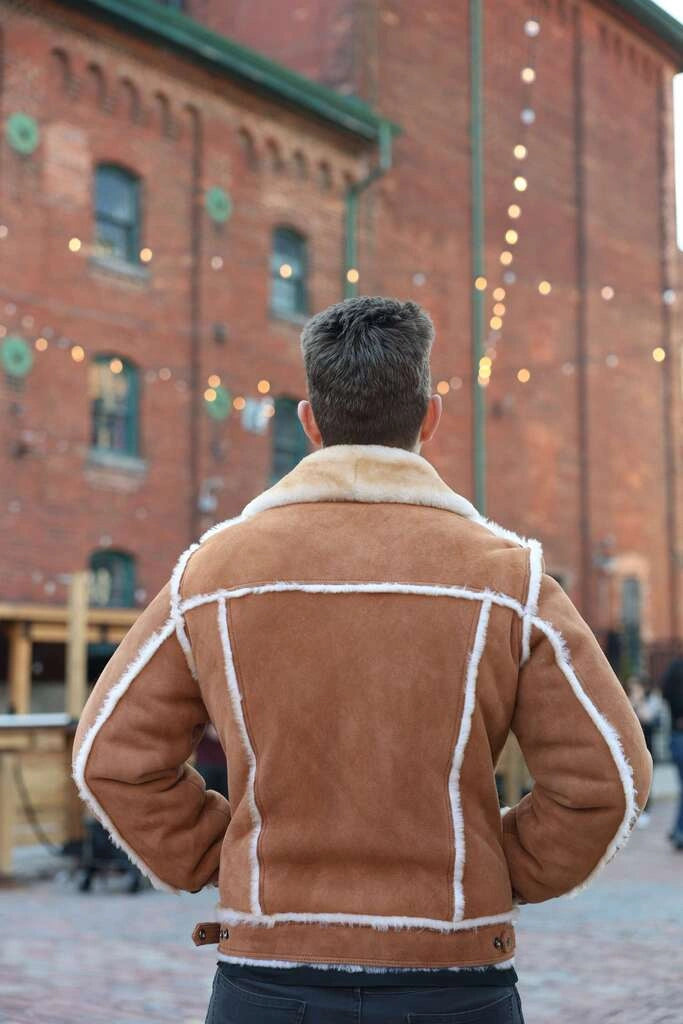 Stan's Tan Suede Shearling Trucker Jacket