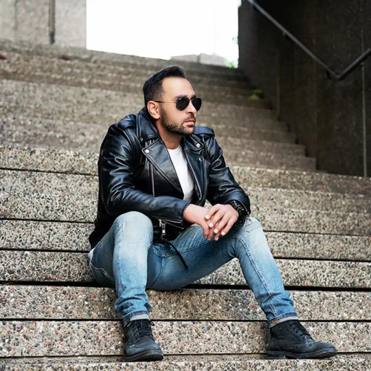 Perfect Biker Style Heavy Leather Jacket