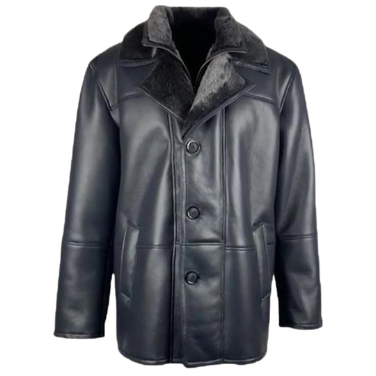 Alex's Black Shearling Driving Coat