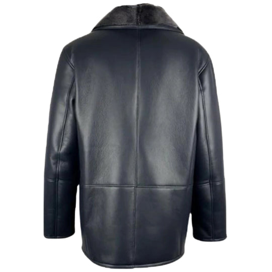 Alex's Black Shearling Driving Coat