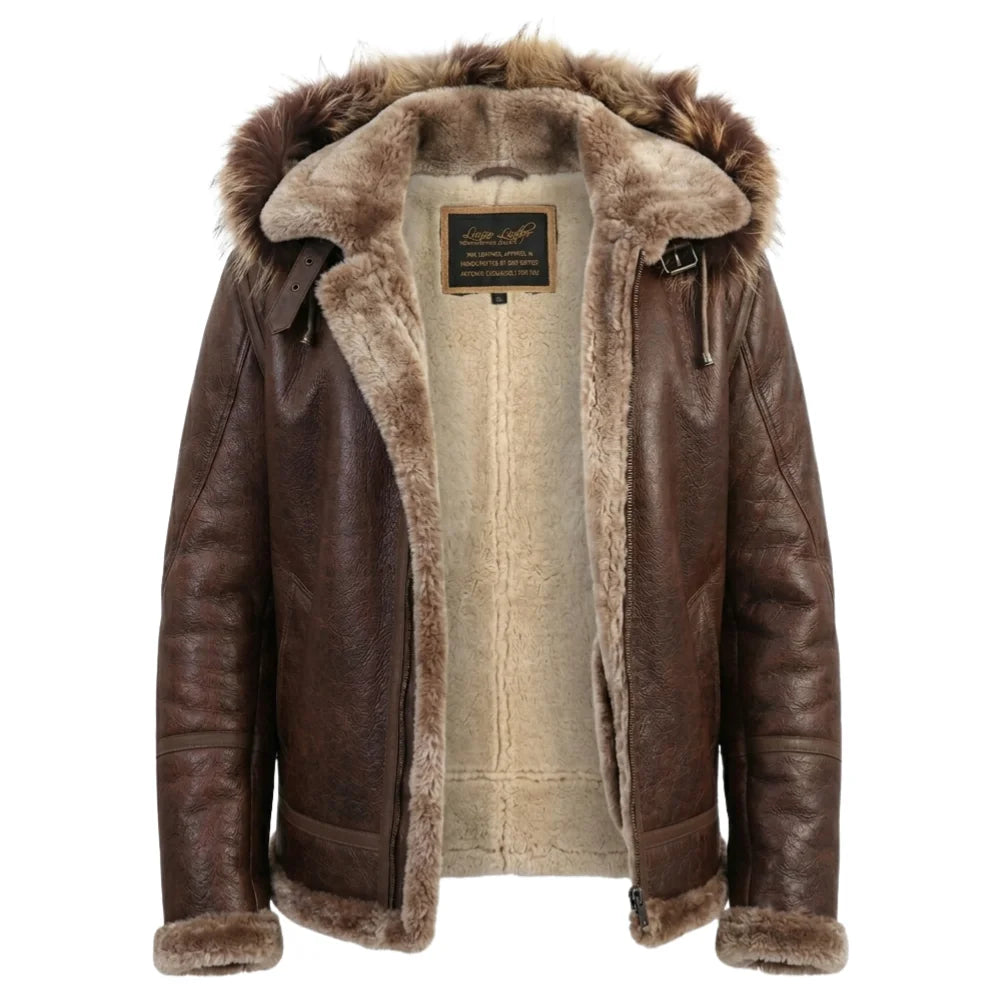 Felix Brown bomber jacket with hoodie