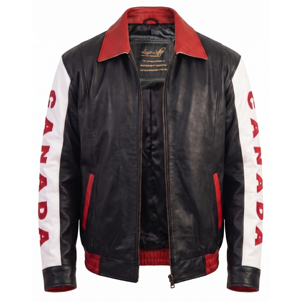 Canadian flag inspired Bomber style Jacket