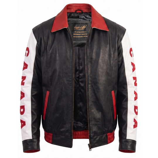 Canadian flag inspired Bomber style Jacket