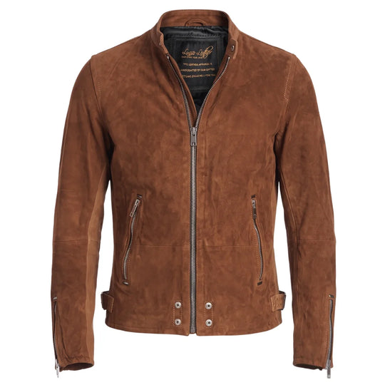 Brown Suede cafe racer jacket