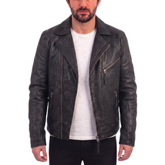 Men's Radom Black Leather Biker Jacket