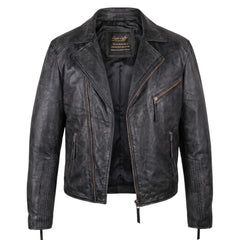 Men's Radom Black Leather Biker Jacket