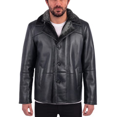 Alex's Black Shearling Driving Coat