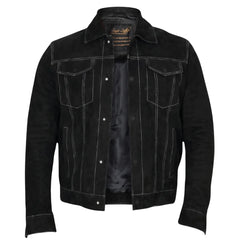 River black trucker suede jacket