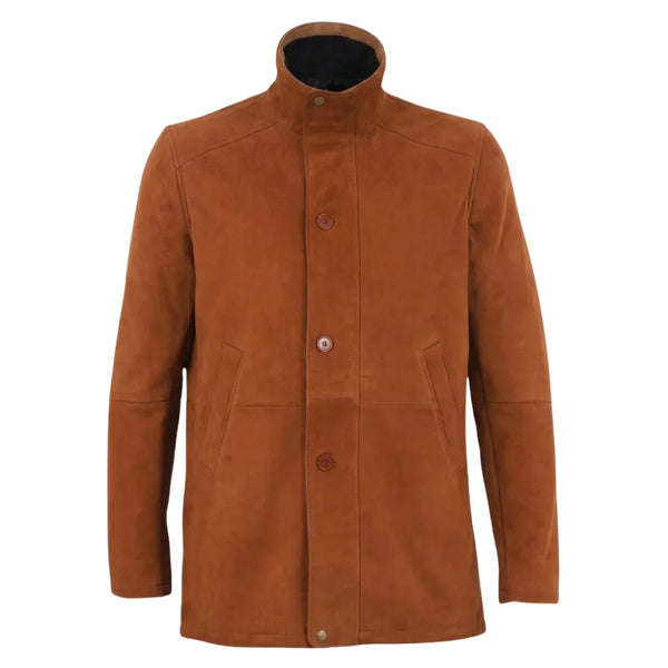 Maxim Tan Suede buttoned up coat