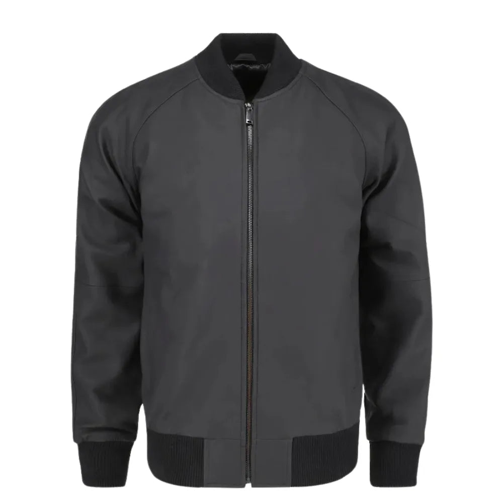 Colt matte black ribbed bomber jacket