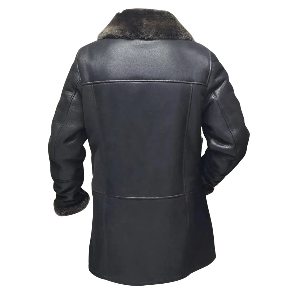 Hal Park's Black Traditional shearling sheepskin coat