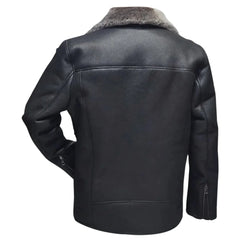 Drake's Black Shearling Car coat