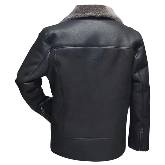 Drake's Black Shearling Car coat