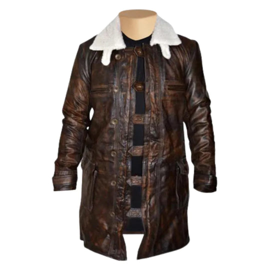 The Dark Knight Rises Bane's Distressed Leather Trench Coat