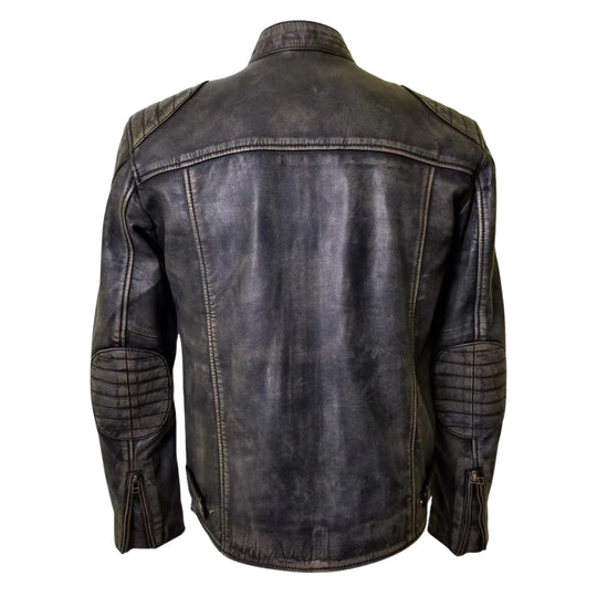 Hendrix's Distressed Leather Jacket with collar belt