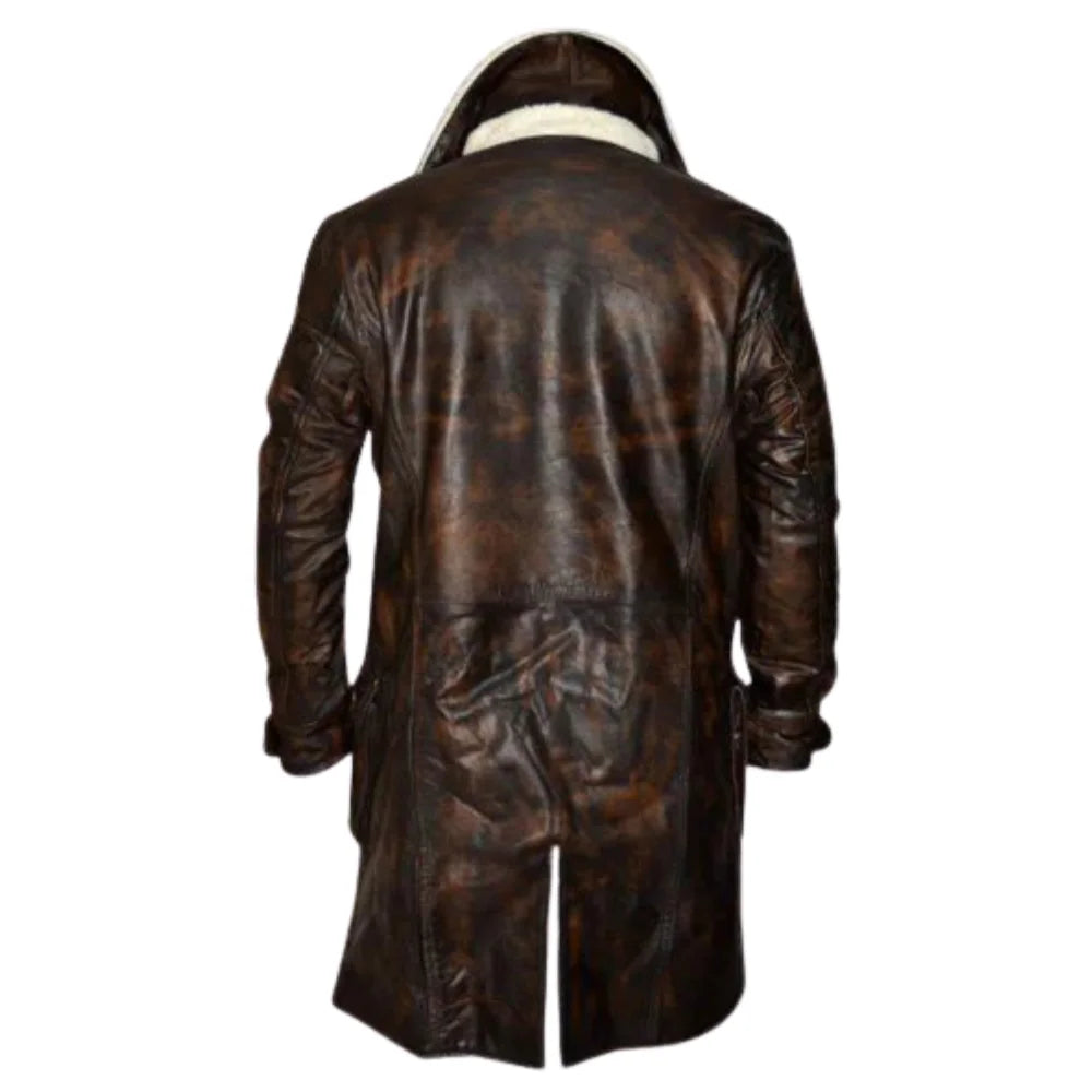The Dark Knight Rises Bane's Distressed Leather Trench Coat