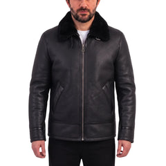 Black B3 Bomber Aviator Shearling Jacket