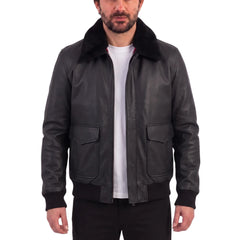 Matte Black A2 Bomber Leather jacket