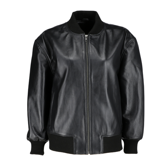 Mabel black oversized bomber jacket