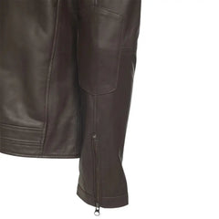 Arthur Vintage Brown Café Racer Leather Jacket cuff detail biker jacket