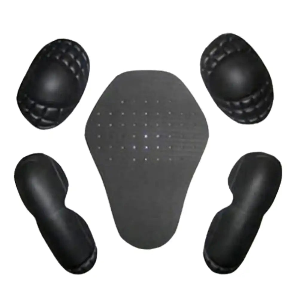 Detailed shot of the external matte black shoulder sliders and the reinforced leather panels at the elbows for track-level impact safety.