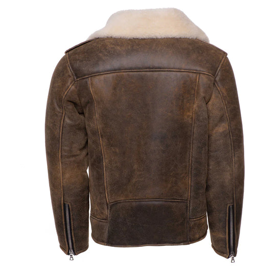 Carter's Distressed Leather Biker Bomber Jacket