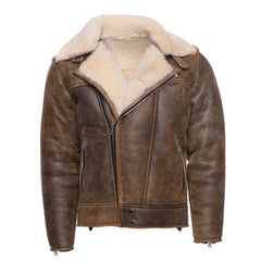 Carter's Distressed Leather Biker Bomber Jacket
