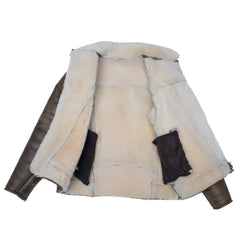 Carter's Distressed Leather Biker Bomber Jacket close up distressed leather texture