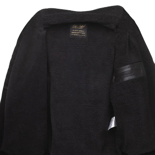David black suede biker jacket with sherpa
